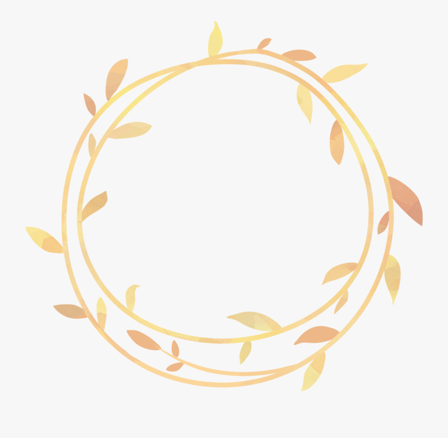 Gold Leaf Border Circle, Transparent Clipart