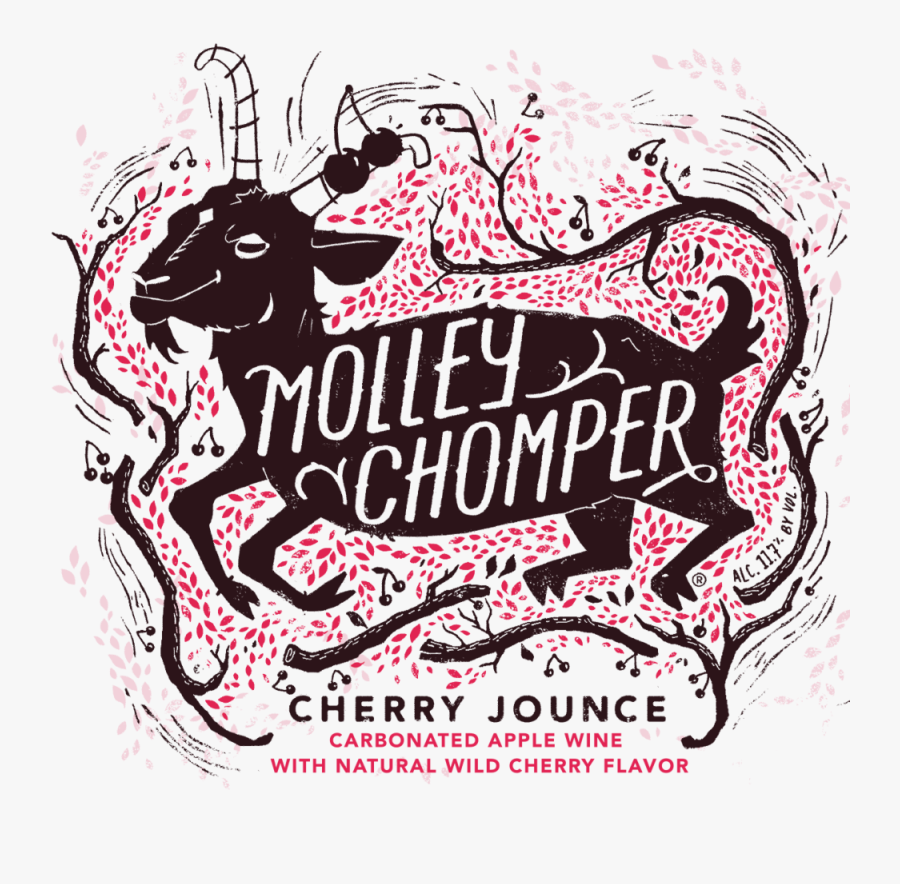 Cherry Label Front - Molley Chomper, Transparent Clipart