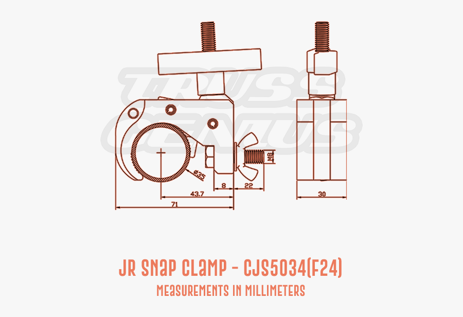 Jr Snap Clamp Cjs5034 Detailed Drawing, Transparent Clipart