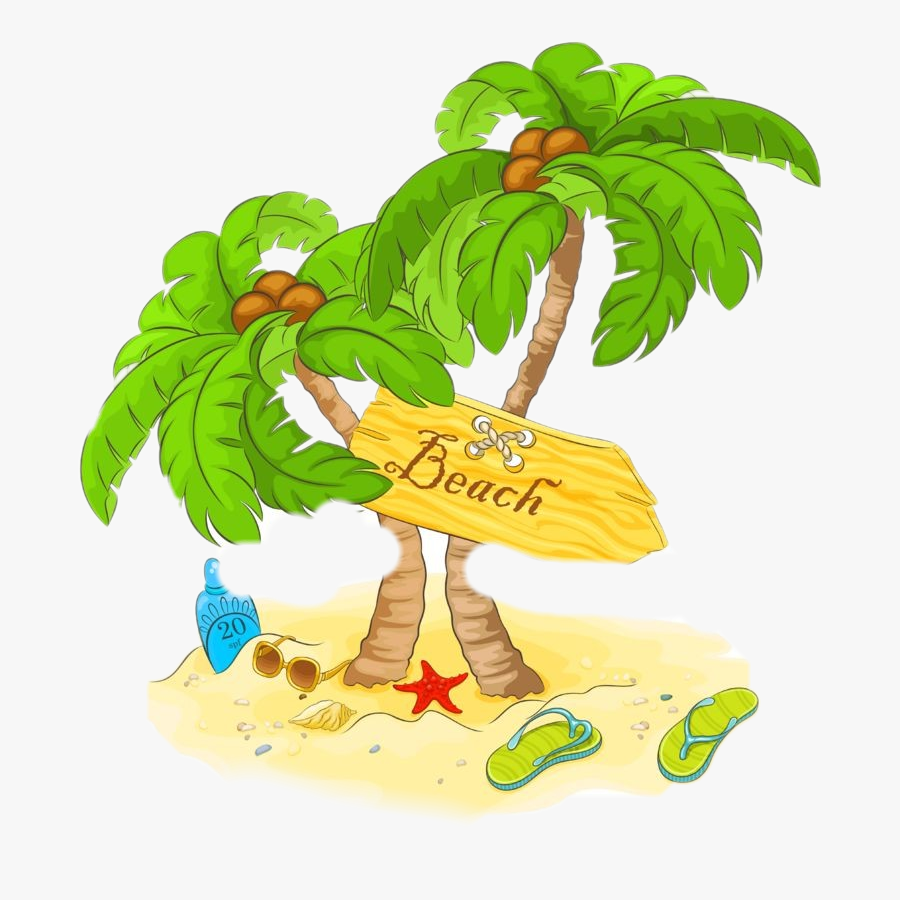 #palmeras #palmtrees #beach #summer - Summer Palm Tree Clipart, Transparent Clipart