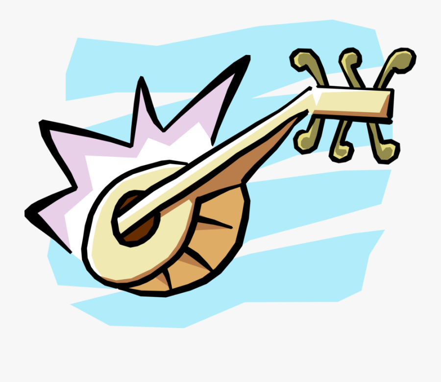 Vector Illustration Of Mandolin Stringed Musical Instrument, Transparent Clipart