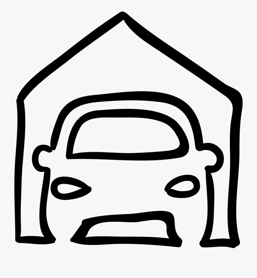 Car Outline In Garage - Carro Na Garagem Desenho, Transparent Clipart