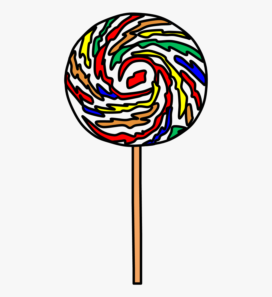 Lollipop, Large, Swirl, Red, Orange, Yellow, Green, - Red Yellow Green Blue Lollipop, Transparent Clipart