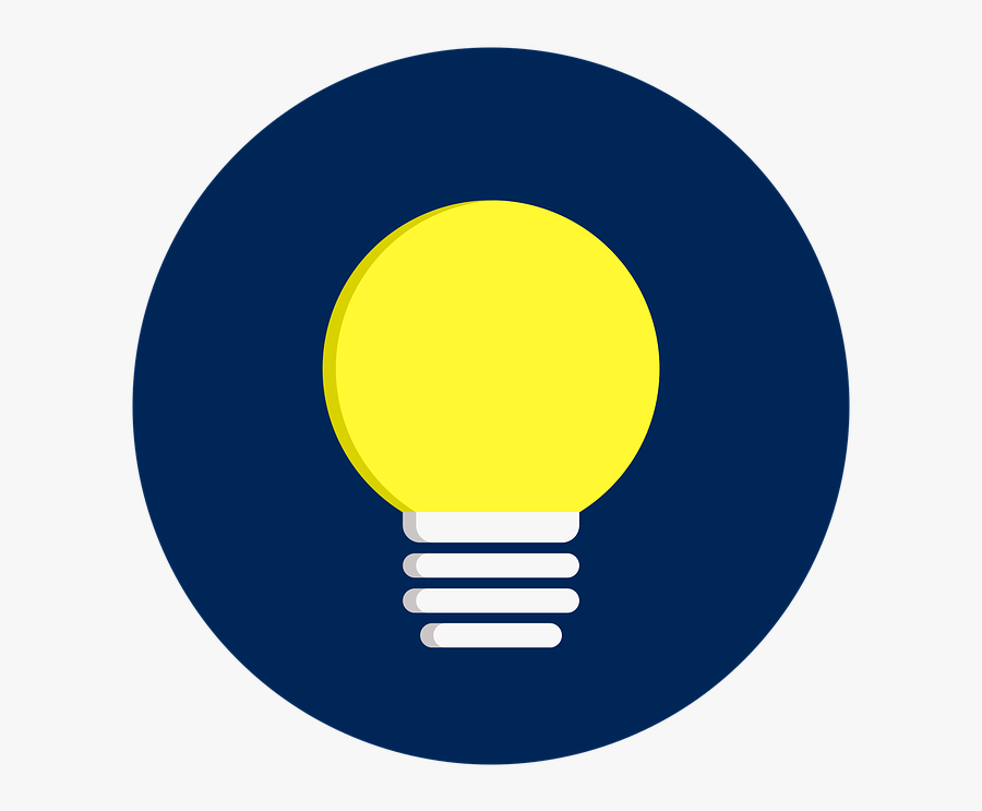 Light, Bulb, Flat, Idea, Lightbulb, Lamp, Energy - Circle, Transparent Clipart