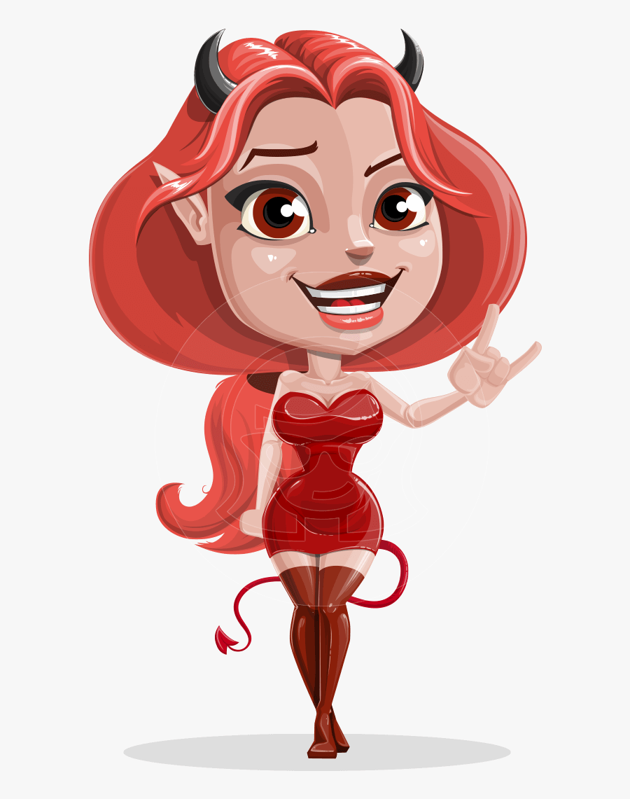 Cute Devil Girl Vector Cartoon Character Aka Sophia Girl Devil