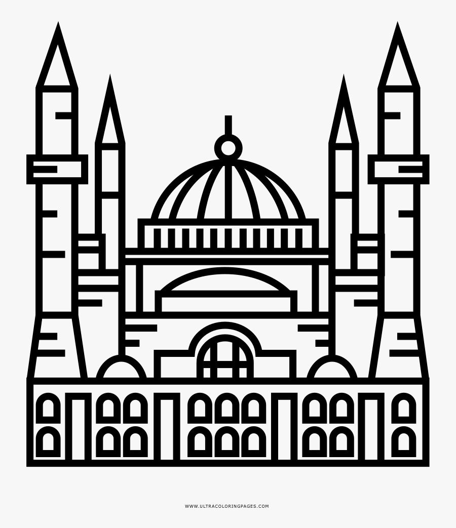 Hagia Sophia Coloring Page - Hagia Sophia Line Drawing, Transparent Clipart