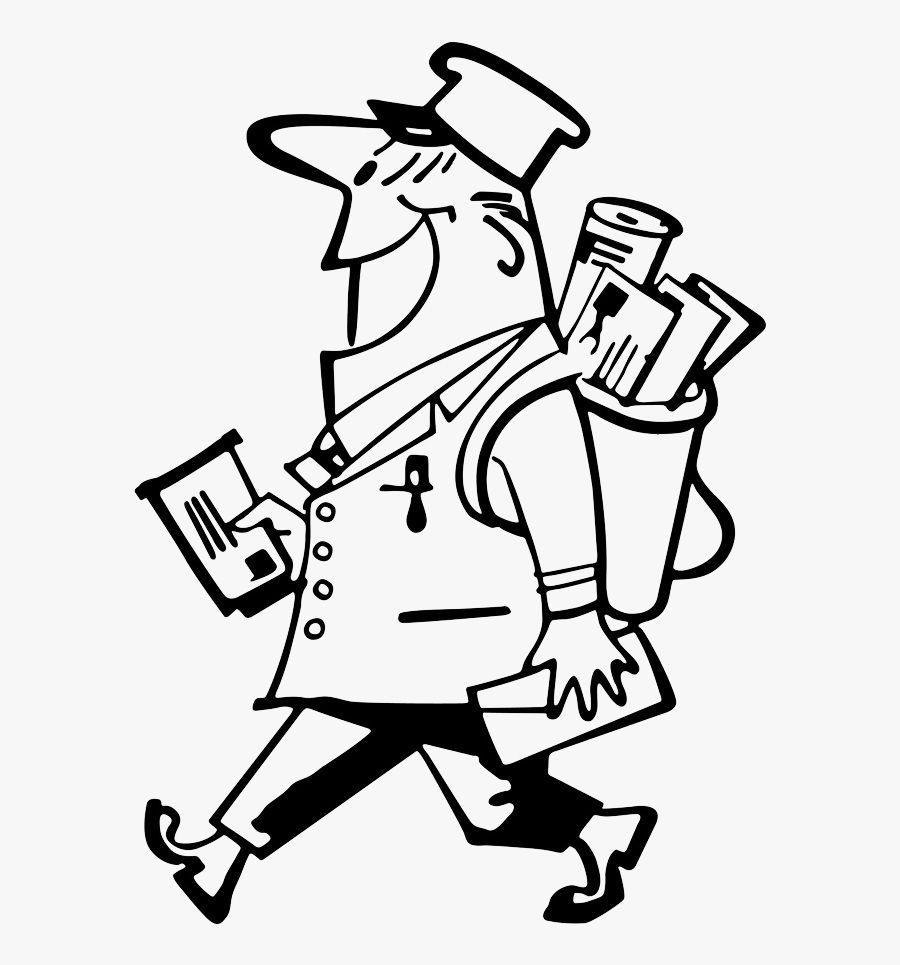 Bulk Sweets Online For Customers - 1950s Mailman Cartoon, Transparent Clipart