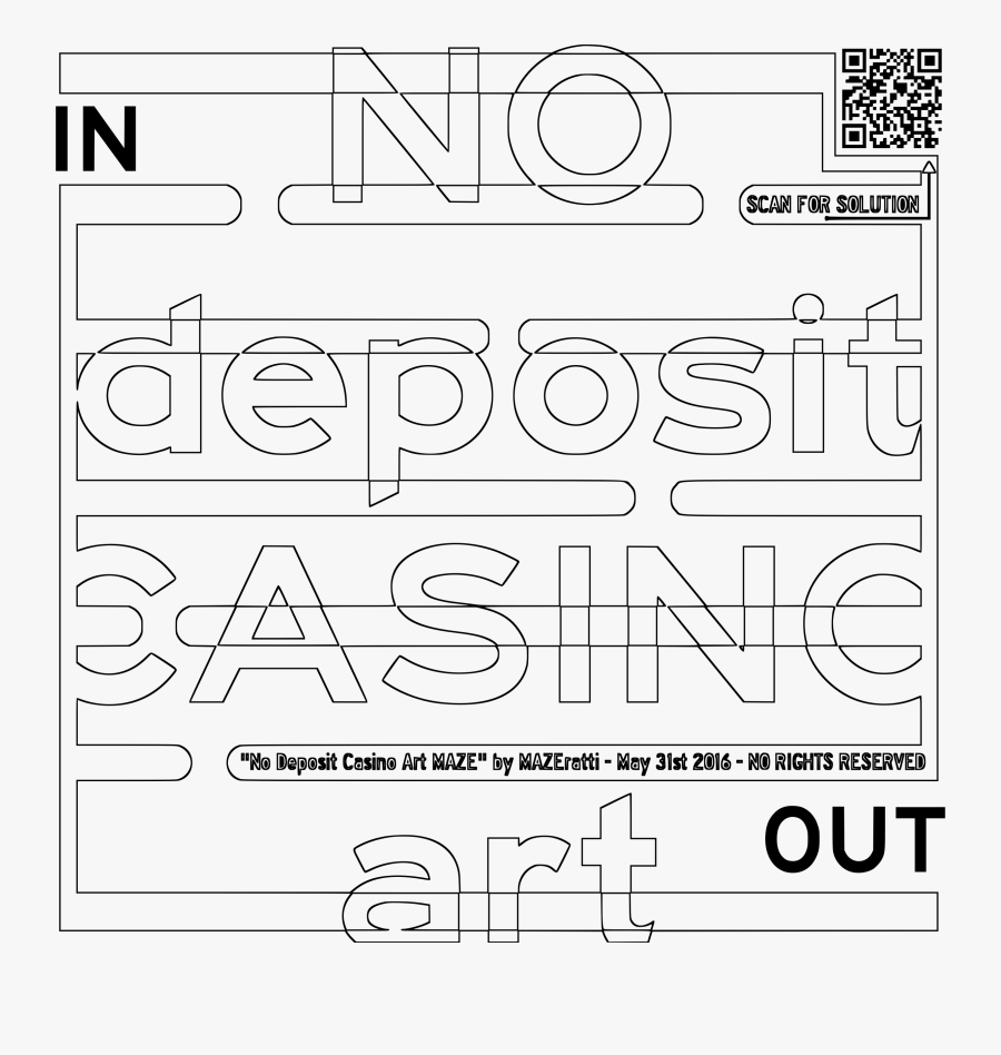 No Deposit Casino Art Coloring For Grown Ups Maze Clip - Line Art, Transparent Clipart