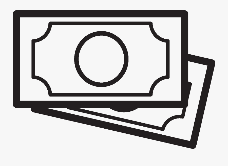 Dollarsign - Black And White Money Icon, Transparent Clipart