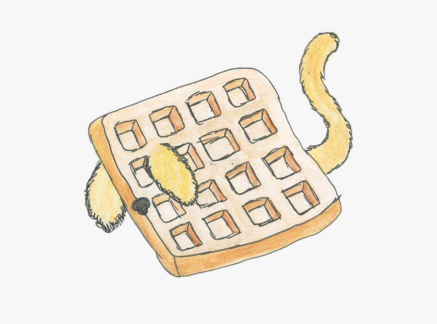 A Waffle With Dog Ears And A Tail - Illustration, Transparent Clipart
