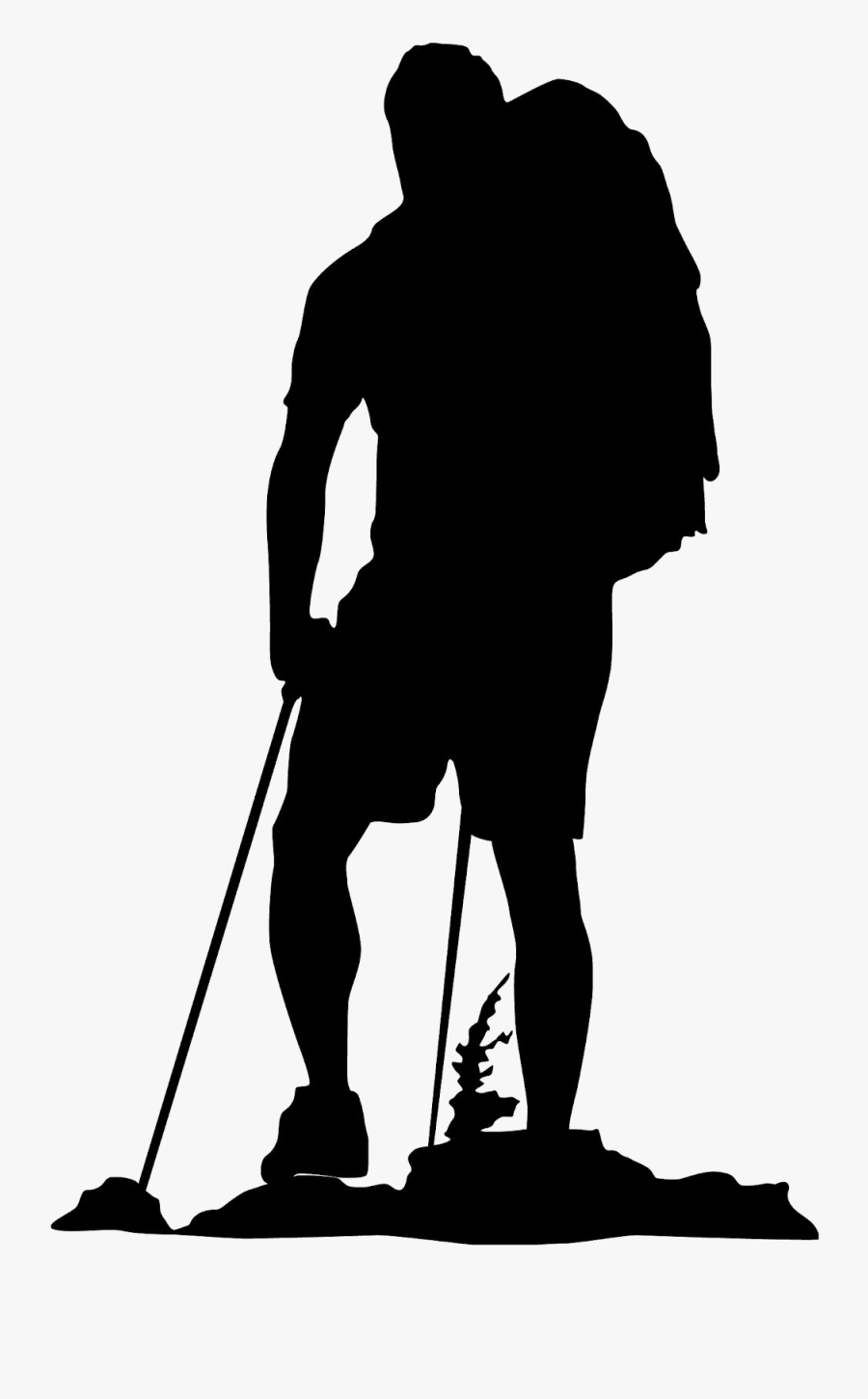 Clip Art Hiking Backpacking Vector Graphics Silhouette - Hiking Silhouette, Transparent Clipart