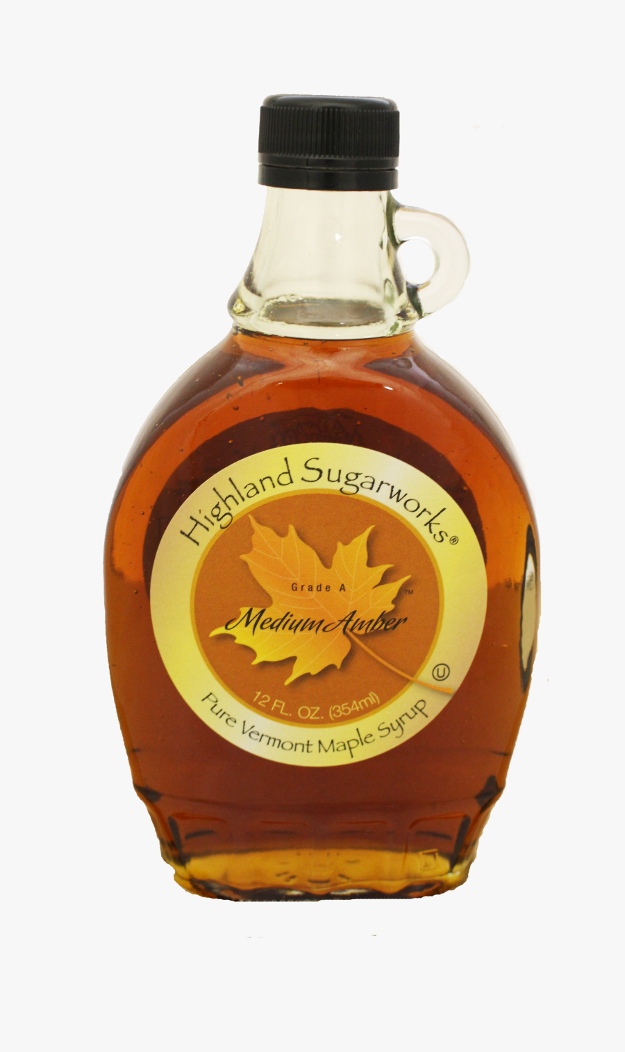 Highland Sugarworks Maple Glass Bottle Medium With - Maple Syrup Transparent Background, Transparent Clipart