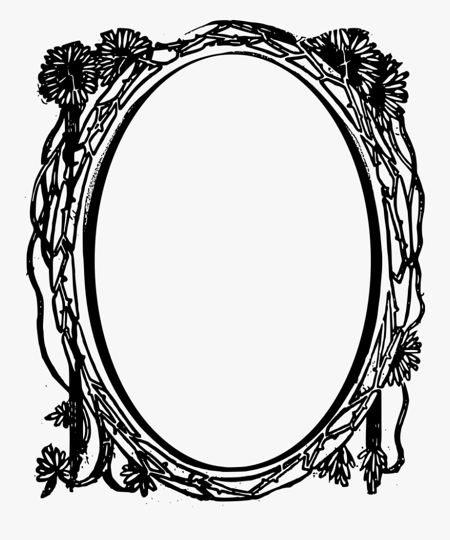 Circle Frame Flowers - Frames Flower Circle Black Png, Transparent Clipart