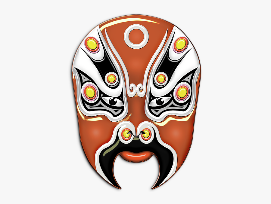 Red Peking Opera Mask, Transparent Clipart