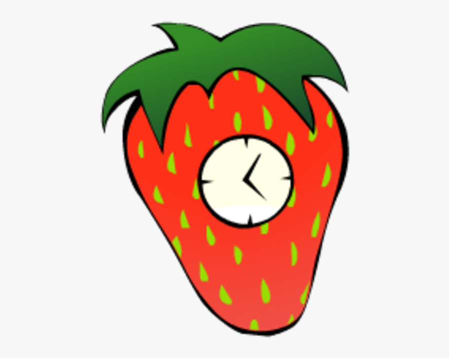 Castle Crashers Green Leaf Clip Art Fruit - Strawberry With Clock In Middle, Transparent Clipart