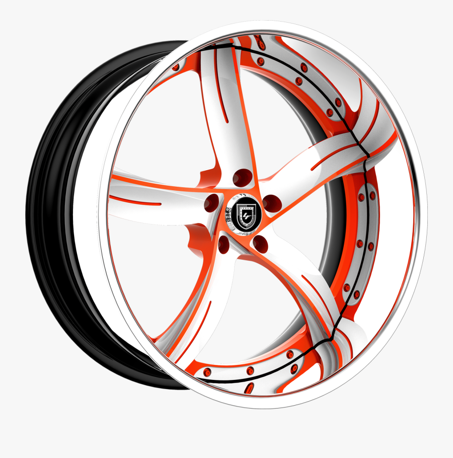White And Orange Finish - Lexani Forged Wheels, Transparent Clipart