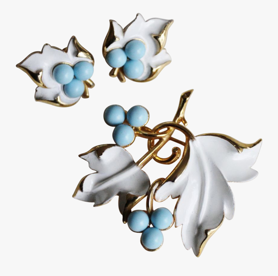 Sarah Coventry Placid Beauty Set Clip Earrings & Pin, Transparent Clipart