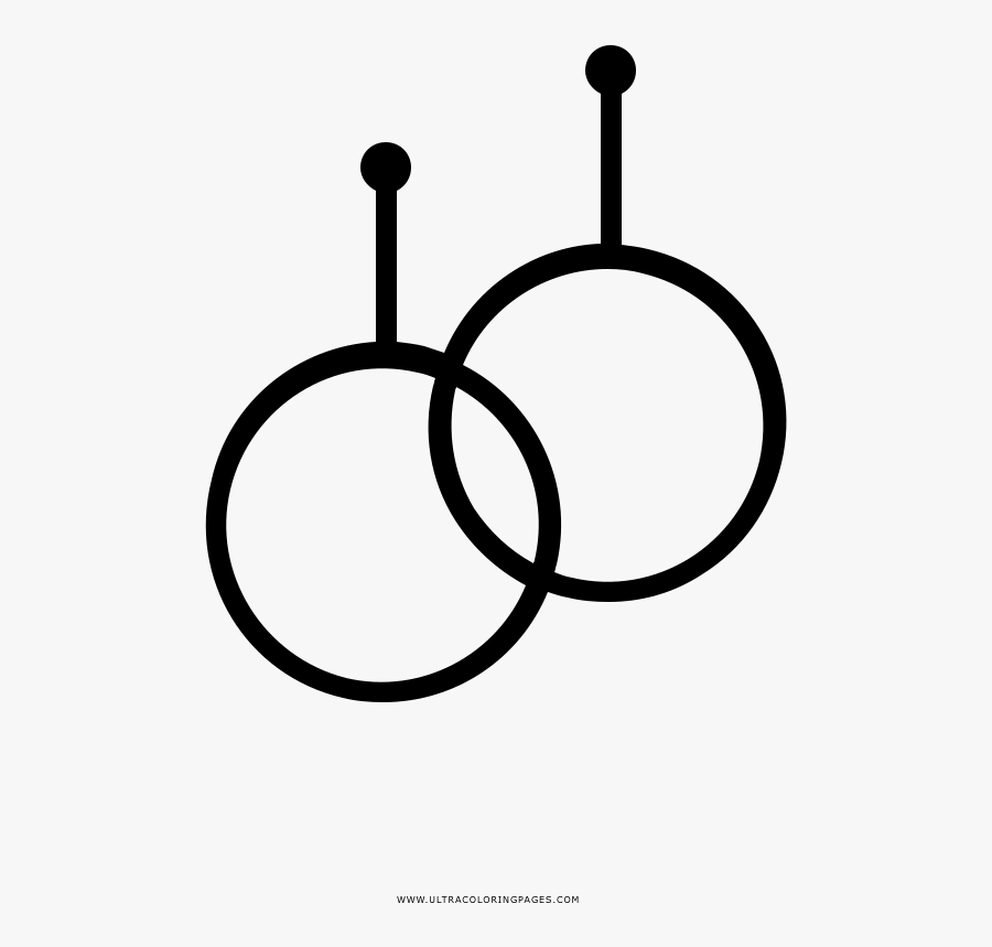 Earrings Coloring Page - Circle, Transparent Clipart