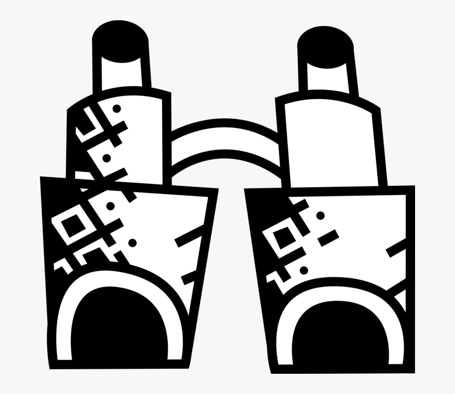 Vector Illustration Of Binoculars, Field Glasses Or, Transparent Clipart