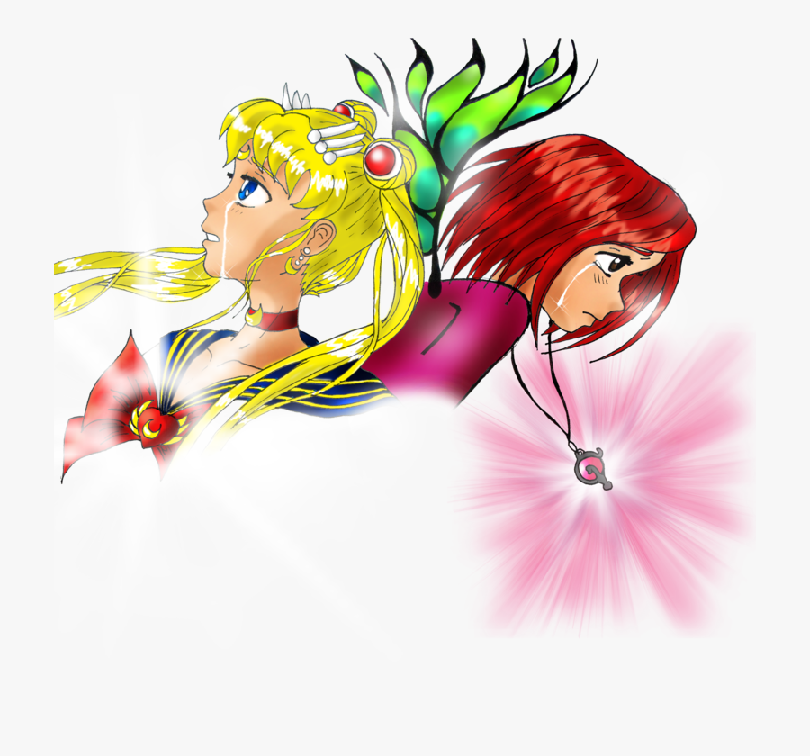 Sailor Moon And W - Cartoon, Transparent Clipart