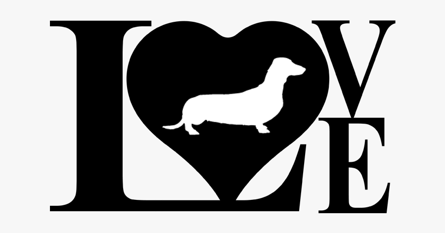 Banner Transparent Library Dog Love Wiener Decal - Love Weiner Dog Svg, Transparent Clipart