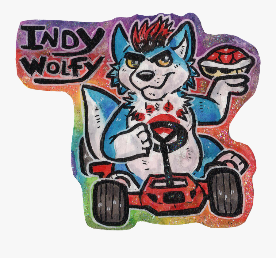 Indy"s Mario Kart Badge - Cartoon, Transparent Clipart