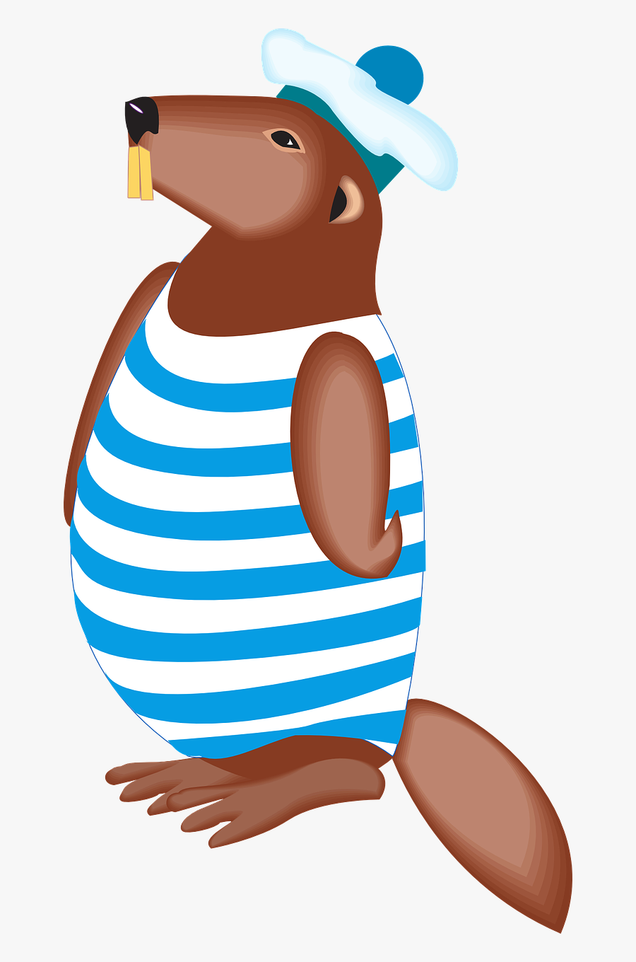 Beaver Clothing Animal Free Picture - Beaver Swimsuit, Transparent Clipart
