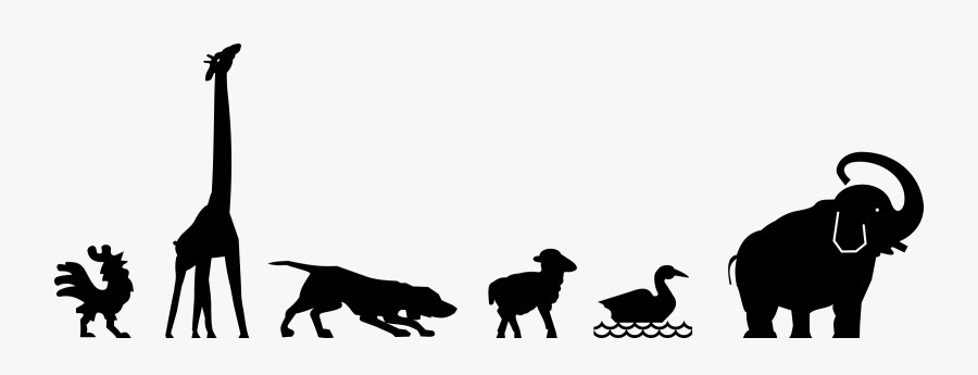 Animals By Rones Clip Arts - Group Of Animals Silhouette, Transparent Clipart