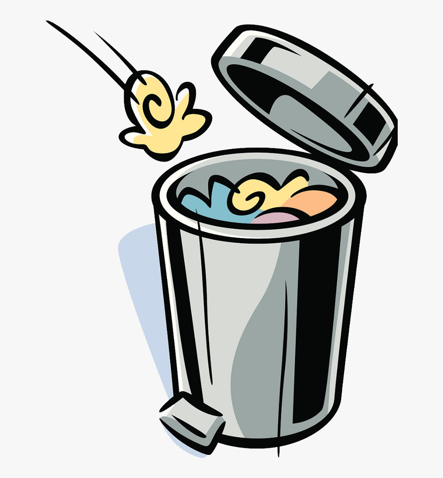 Rubbish Bins & Waste Paper Baskets Drawing Cartoon - Trash Can Drawing Png, Transparent Clipart