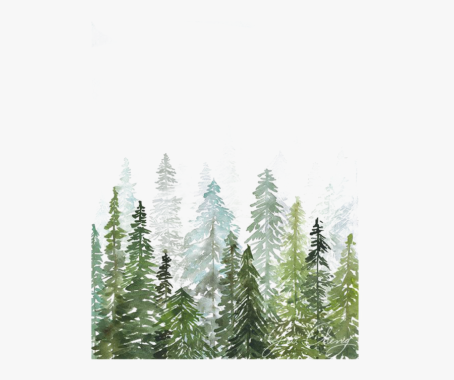 Watercolor Painting Printmaking Printing Drawing Watercolor - Watercolor Pine Trees Png, Transparent Clipart