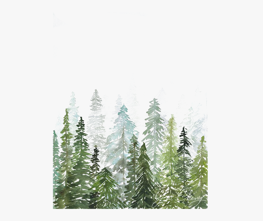 Watercolor Painting Printmaking Printing Drawing Watercolor - Watercolor Pine Trees Png , Free ...