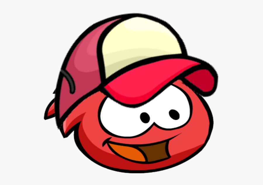 Red Puffle With Baseball Cap , Png Download, Transparent Clipart