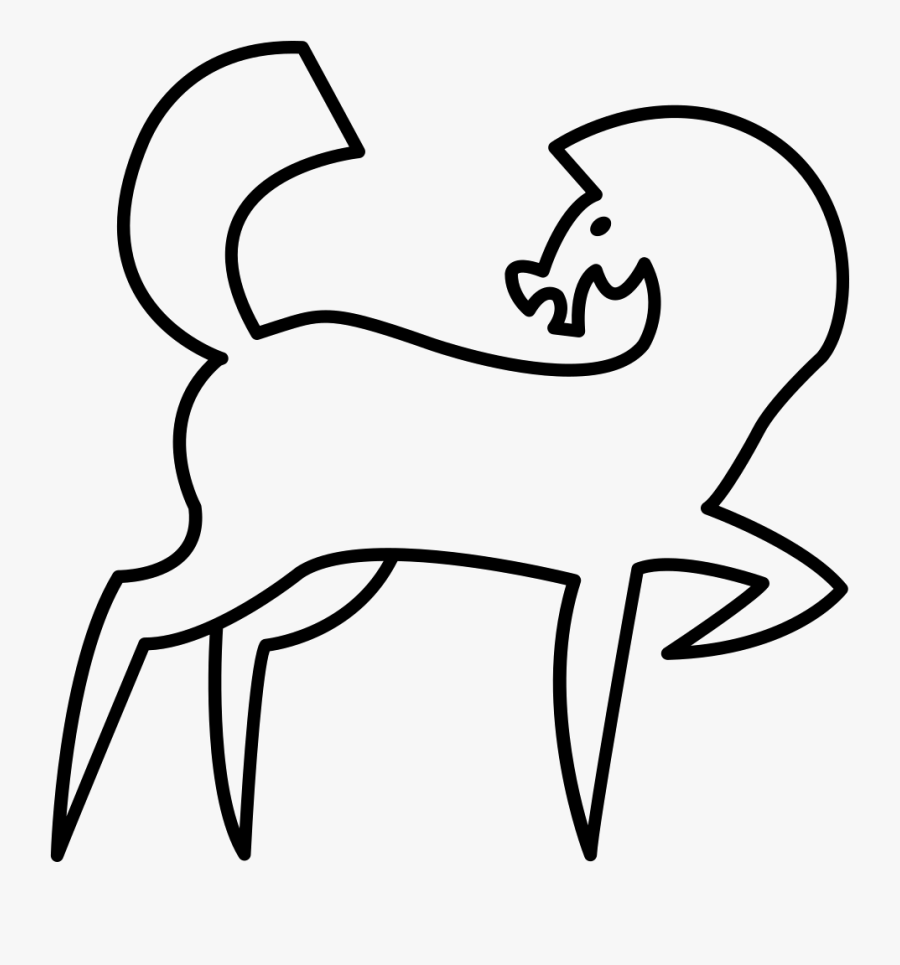 Horse Facing Rear With Lifted Tail Outline Comments - Line Art, Transparent Clipart