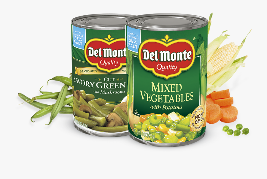 Clip Art Images Of Vegetables - Canned Green Beans And Mushrooms, Transparent Clipart