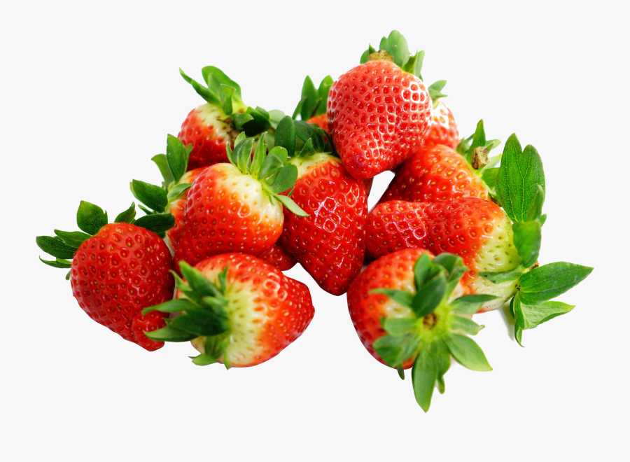 Strawberries With Leaf Png Image, Transparent Clipart