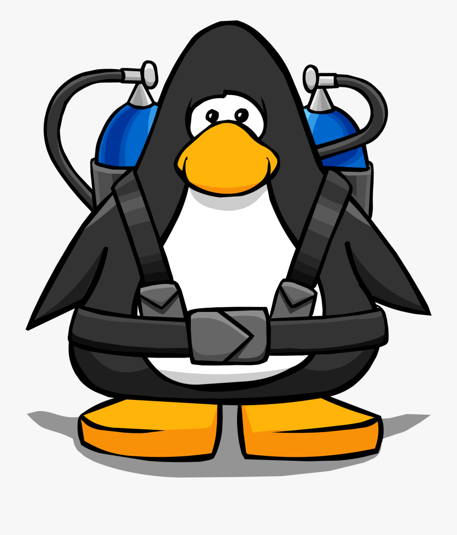 Clip Art Scuba Tank Cartoon - Penguin With Santa Hat, Transparent Clipart