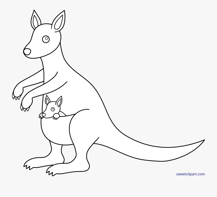 Kangaroo Clipart Line Art - Kangaroo Image Line Art, Transparent Clipart