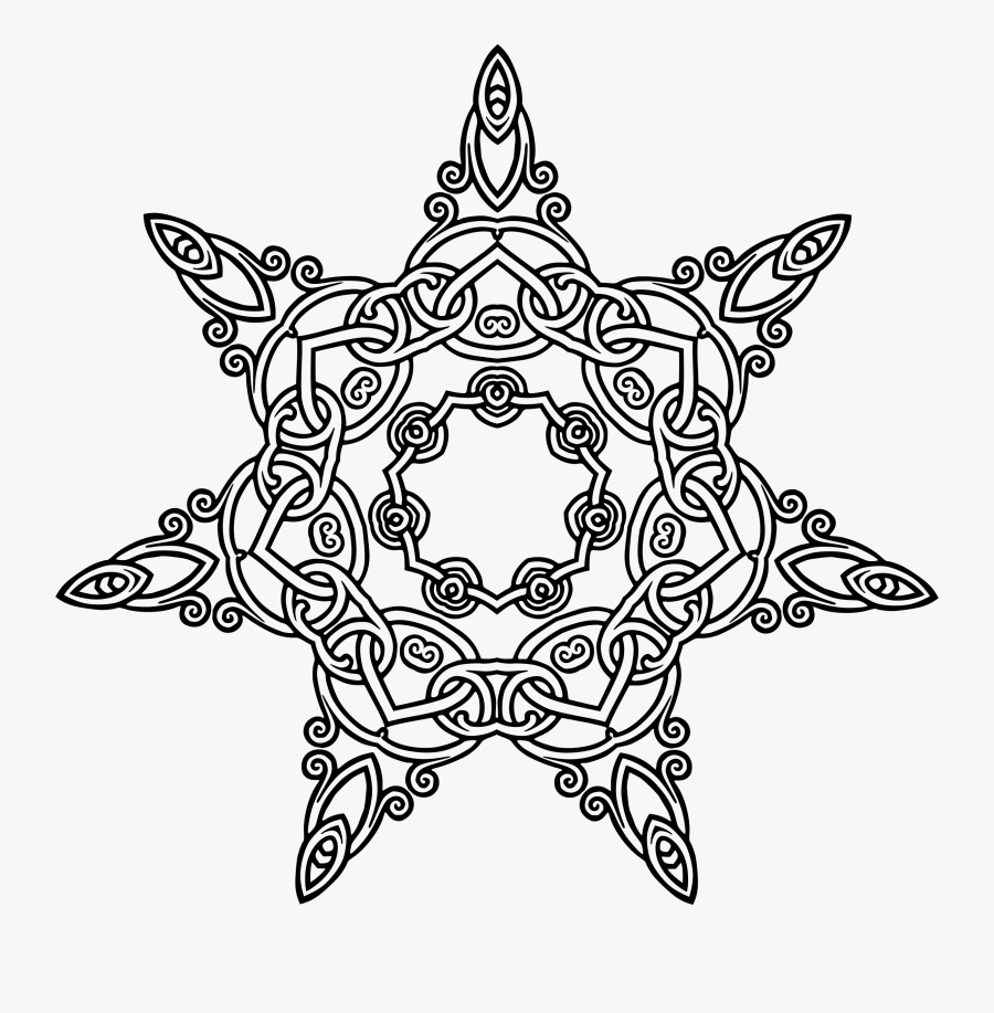 Interlocking Geometric Design 17 Clip Arts - Gambar Simetris Bunga, Transparent Clipart