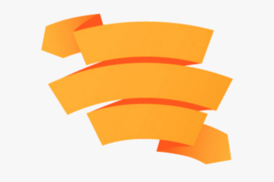 #orange #ribbon #ribbons #textbox #text #ribbonstickers - Ribbon, Transparent Clipart