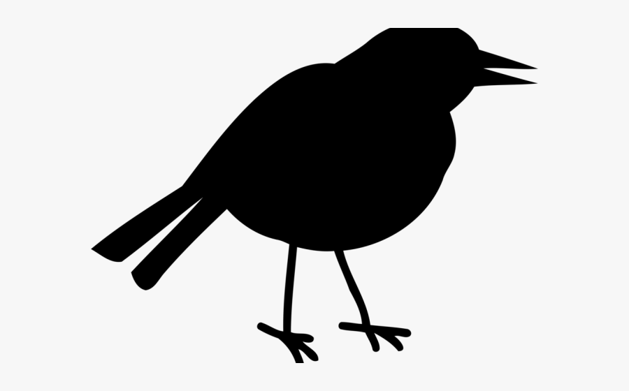 Finch Clipart Simple Bird Silhouette - American Robin, Transparent Clipart