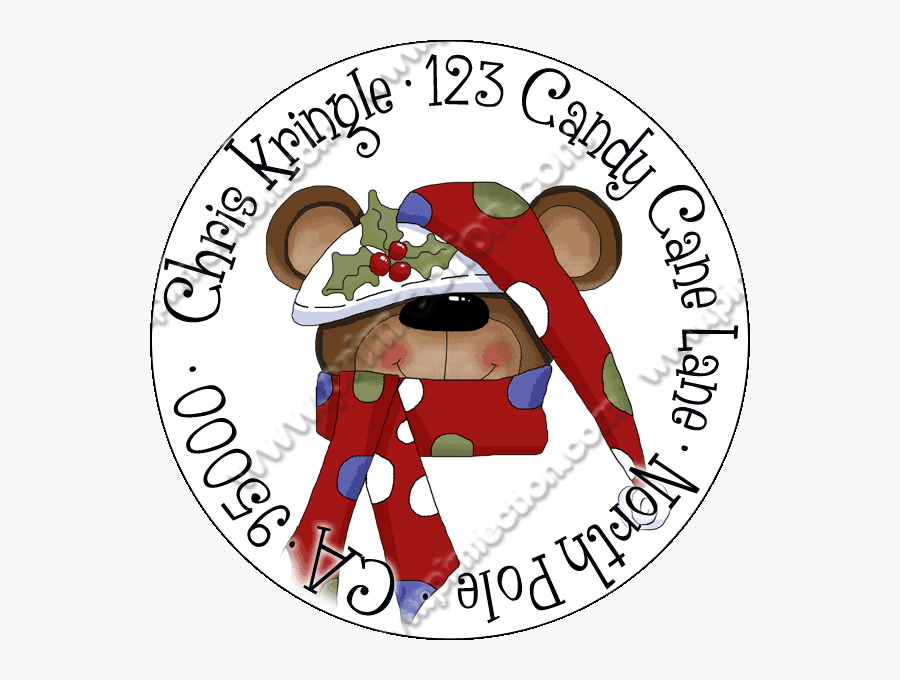 Sheet Of Personalized Christmas Round Return Address - Cartoon, Transparent Clipart