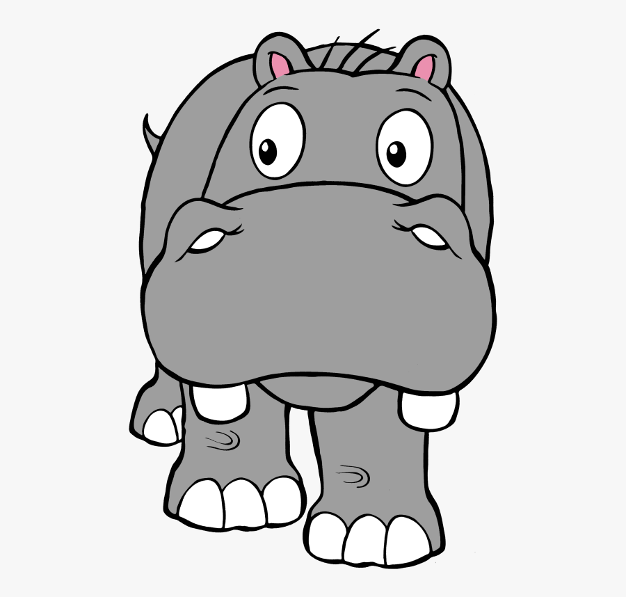 Clip Art Hippopotamus Colouring Pages - Su Aygırı Boyama Renkleri, Transparent Clipart