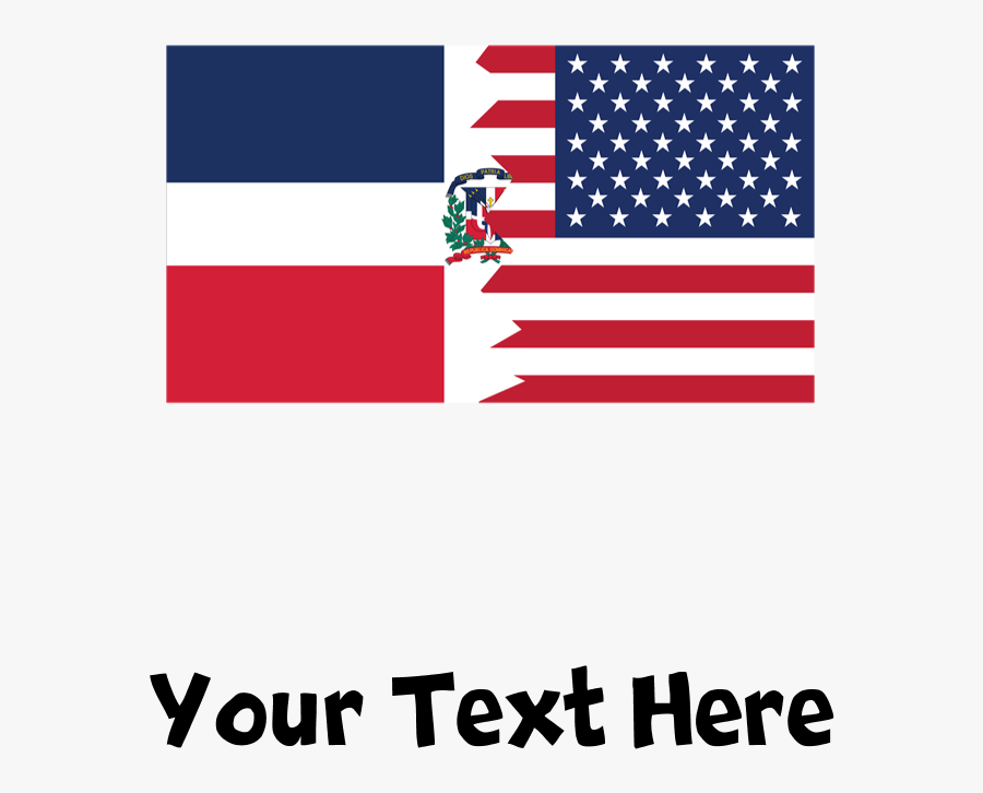 Transparent Dominican Republic Flag Png - Half Dominican Half American Flags, Transparent Clipart