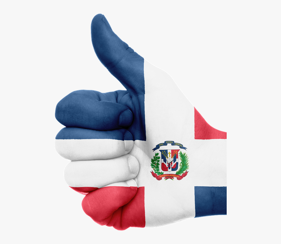 Transparent Bandera Dominicana Png - Dominican Republic Flag Hand, Transparent Clipart