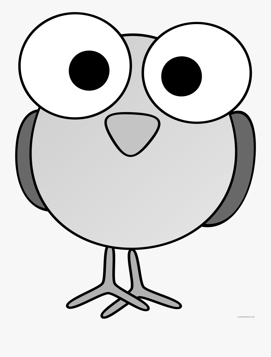 Awesome Bird Animal Free Black White Clipart Images - Big Eyes Clip Art, Transparent Clipart