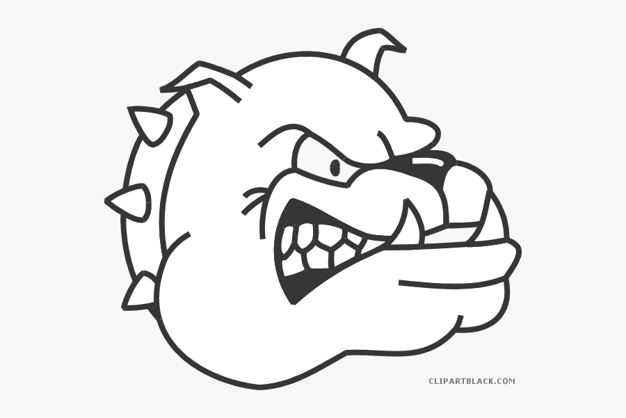 Black And White Bulldog Animal Free Black White Clipart - Angry Bull Dog Drawing, Transparent Clipart