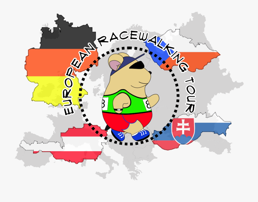 Racewalking Tour Around Europe - Western Europe Silhouette, Transparent Clipart