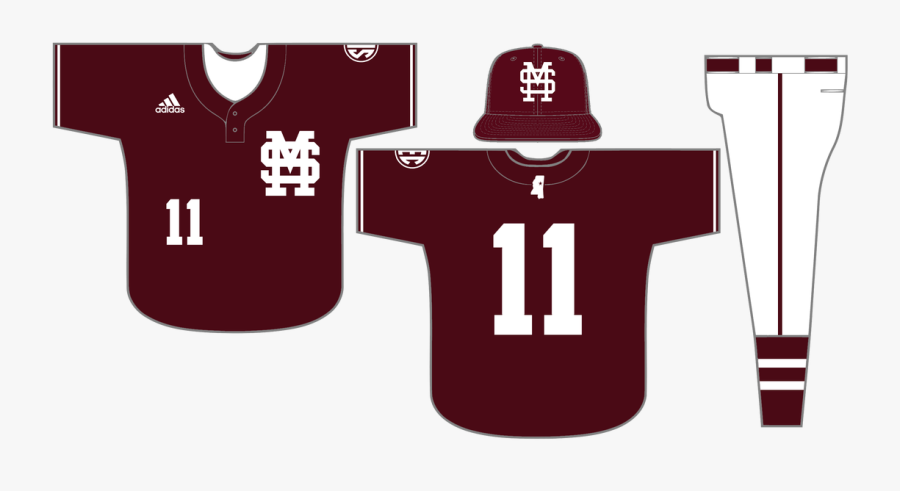 Picture - Mississippi State Baseball Home Uniforms, Transparent Clipart