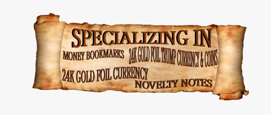 24k Gold Plated Us Currency Dollar Bill Set 1/2/5/10/ - Poster, Transparent Clipart