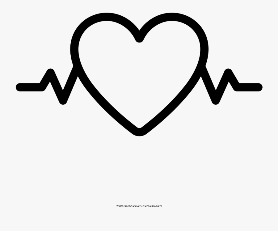 Heartbeat Coloring Page - Heart, Transparent Clipart